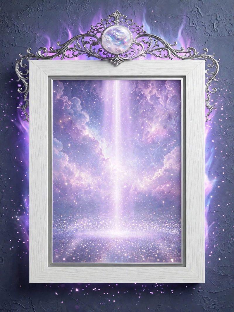 LUNERIA — Perle nacrée lilas · cadre blanc conseillé