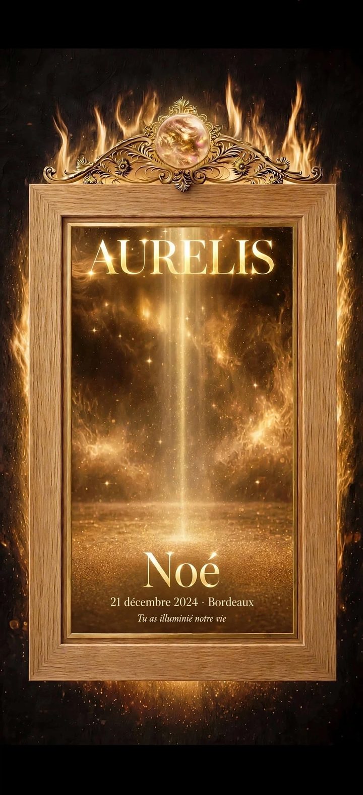 AURELIS — Perle dorée · cadre chêne conseillé