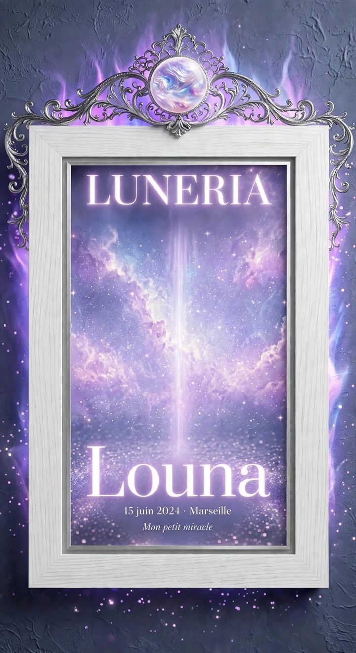 LUNERIA — Perle nacrée lilas · cadre blanc conseillé
