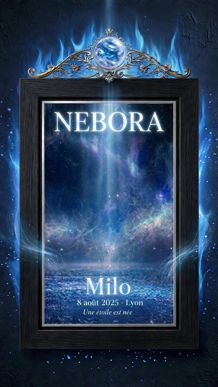 NEBORA — Perle bleue · cadre noir conseillé